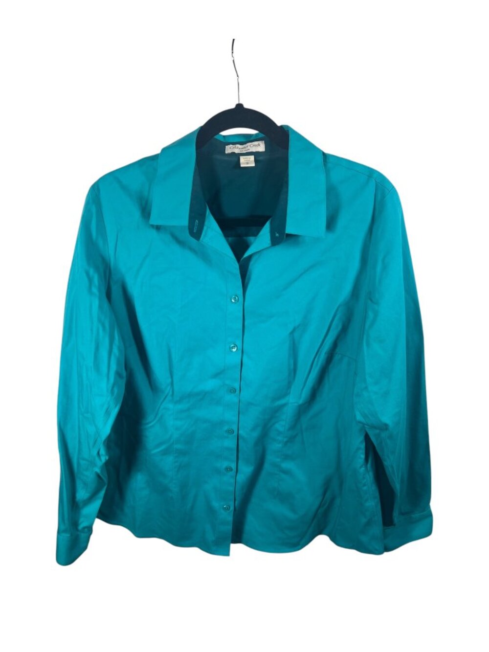 Coldwater Creek Top Womens 1X Button Down Shirt Cotton No Iron Career Classic